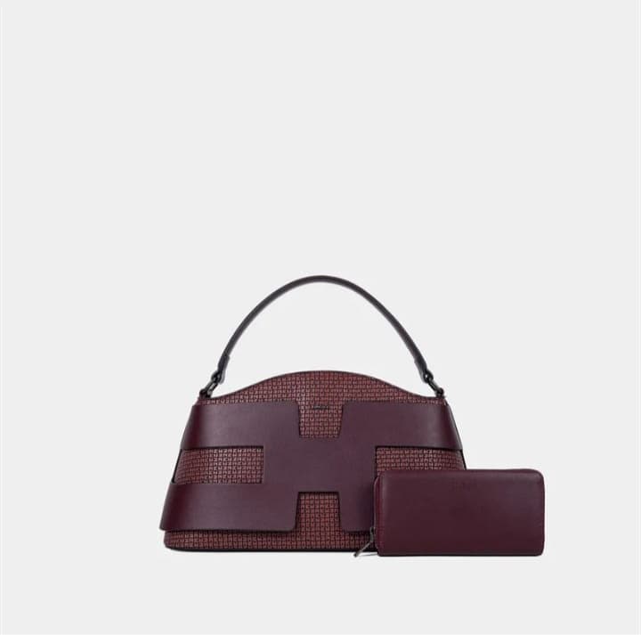 Sac à Main Effet Cuir Lisse Bicolore