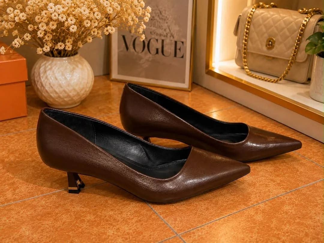 Escarpins Marron Chocolat – Talon Bas